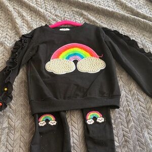 Black Rainbow Sweatshirt and Leggings Set